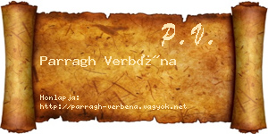 Parragh Verbéna névjegykártya